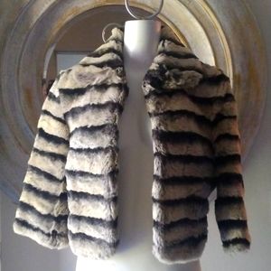 Cache Real Fur Cropped Coat